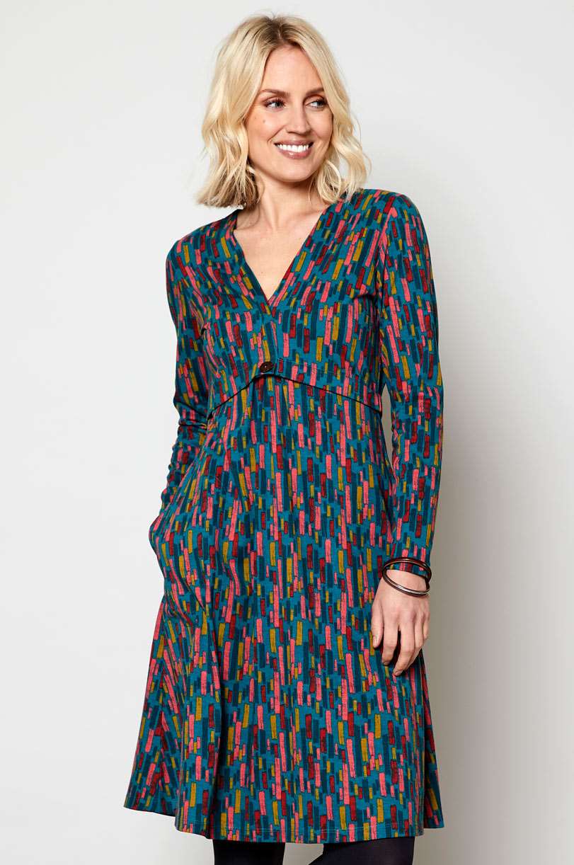 BU2091 Organic Cotton Button Detail Dress