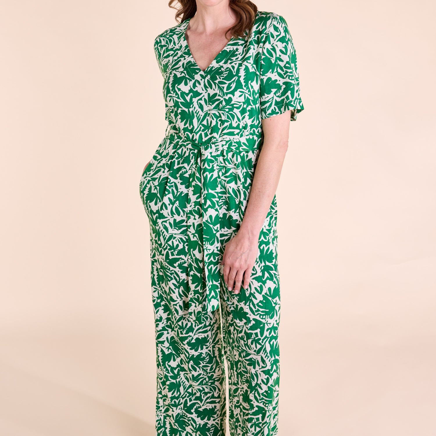 SS25 LENZING™ ECOVERO™ Wide Leg Jumpsuit - Leaf