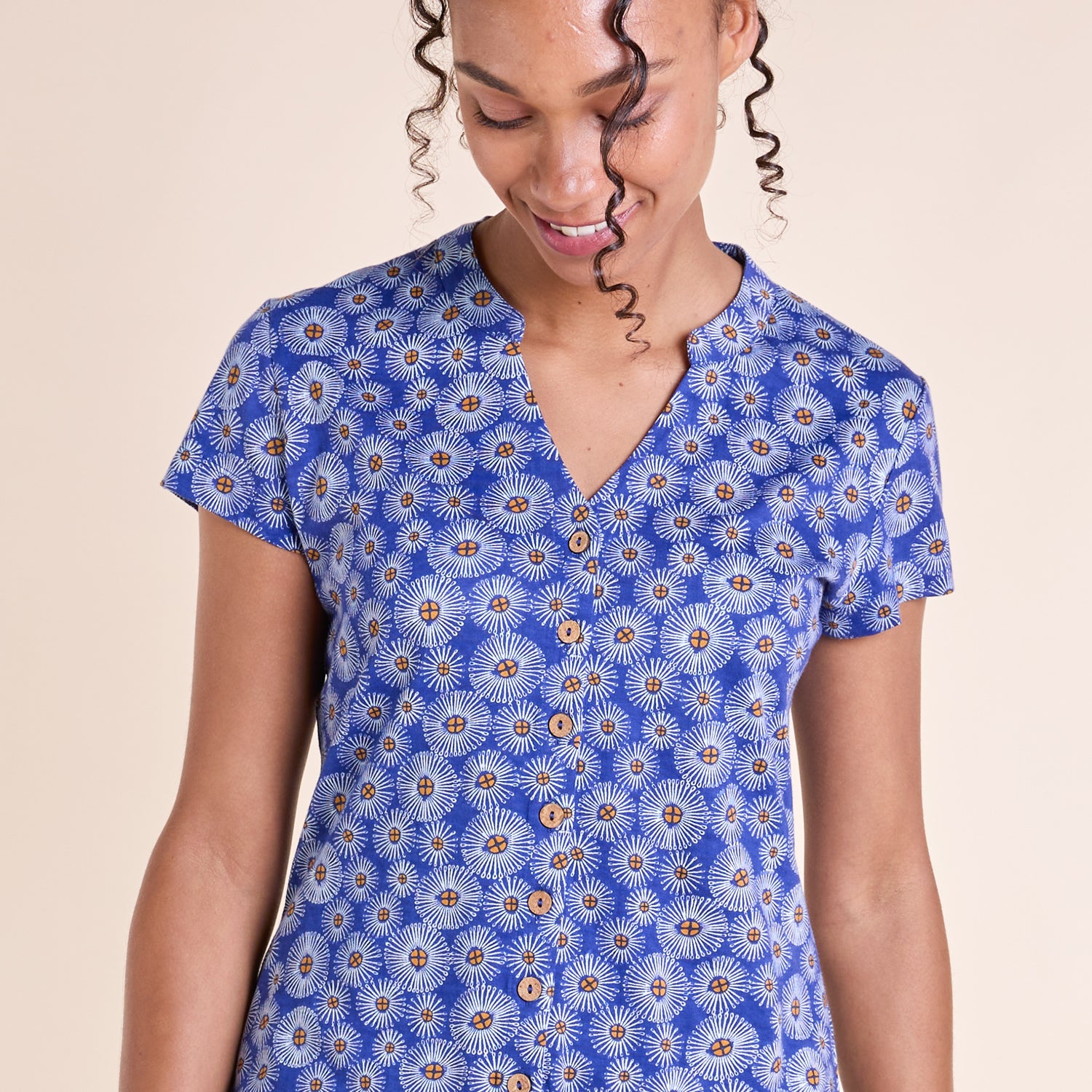 SS25 Nehru Jersey Shirt - Indigo