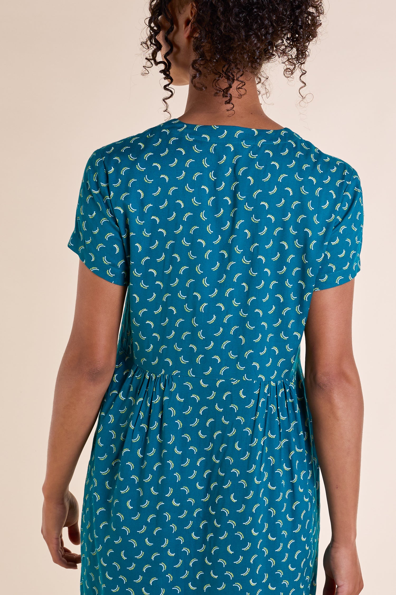 SS25 Button Front Tunic Dress - Aqua