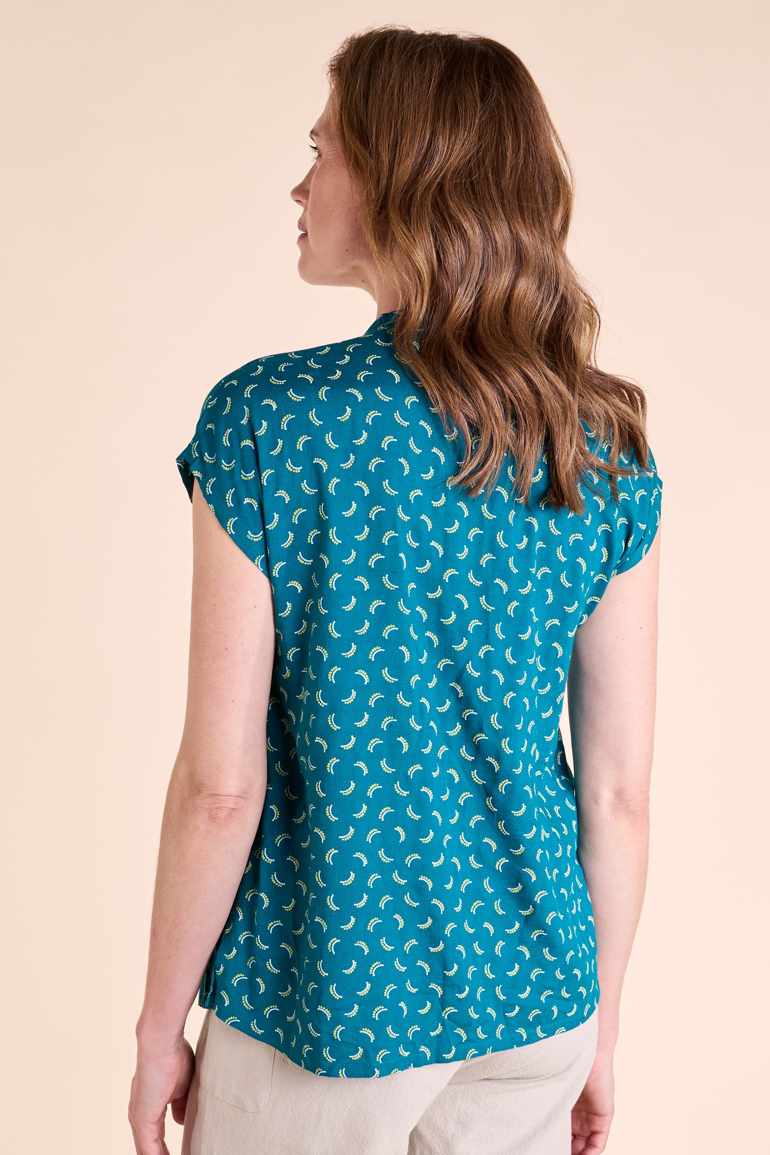 SS25 Nehru Top - Aqua