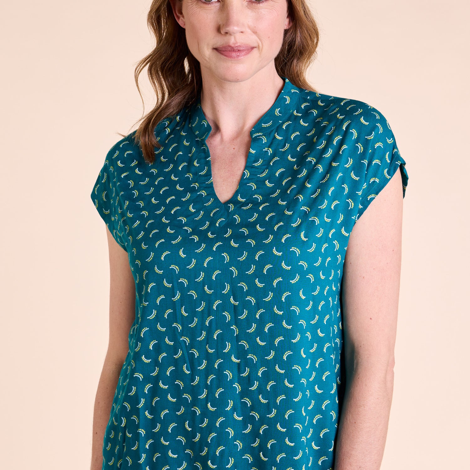 SS25 Nehru Top - Aqua