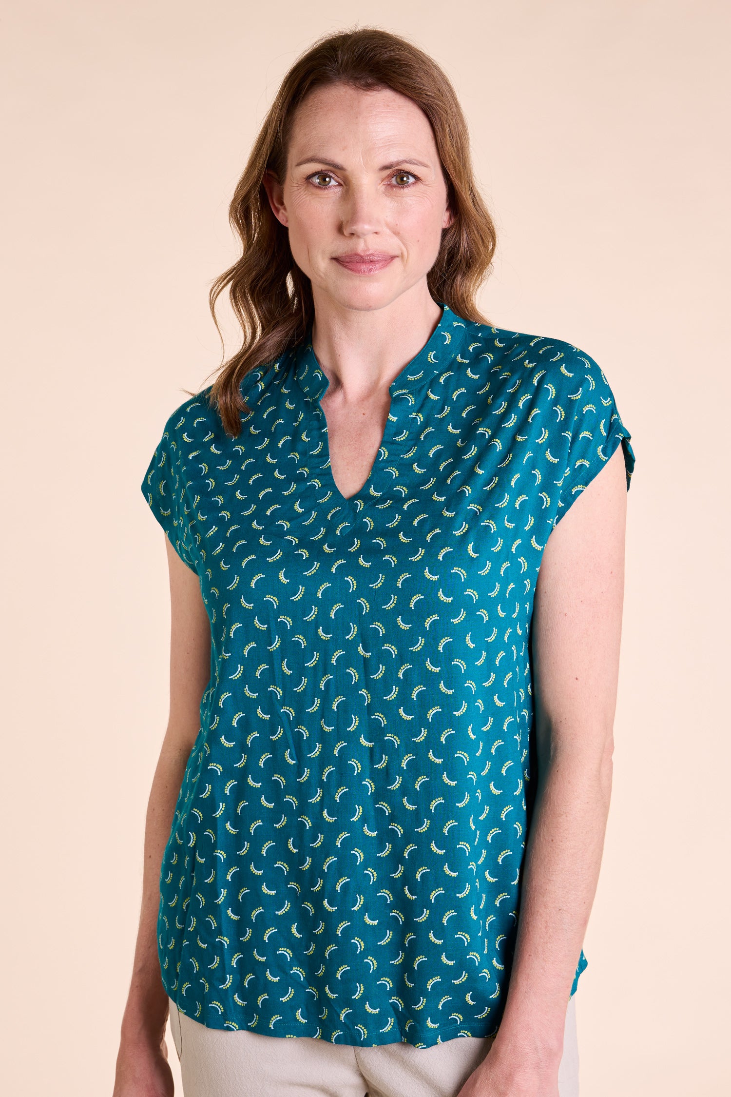 SS25 Nehru Top - Aqua