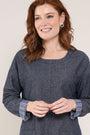 Chambray Pocket Tunic Dress - Front short shown