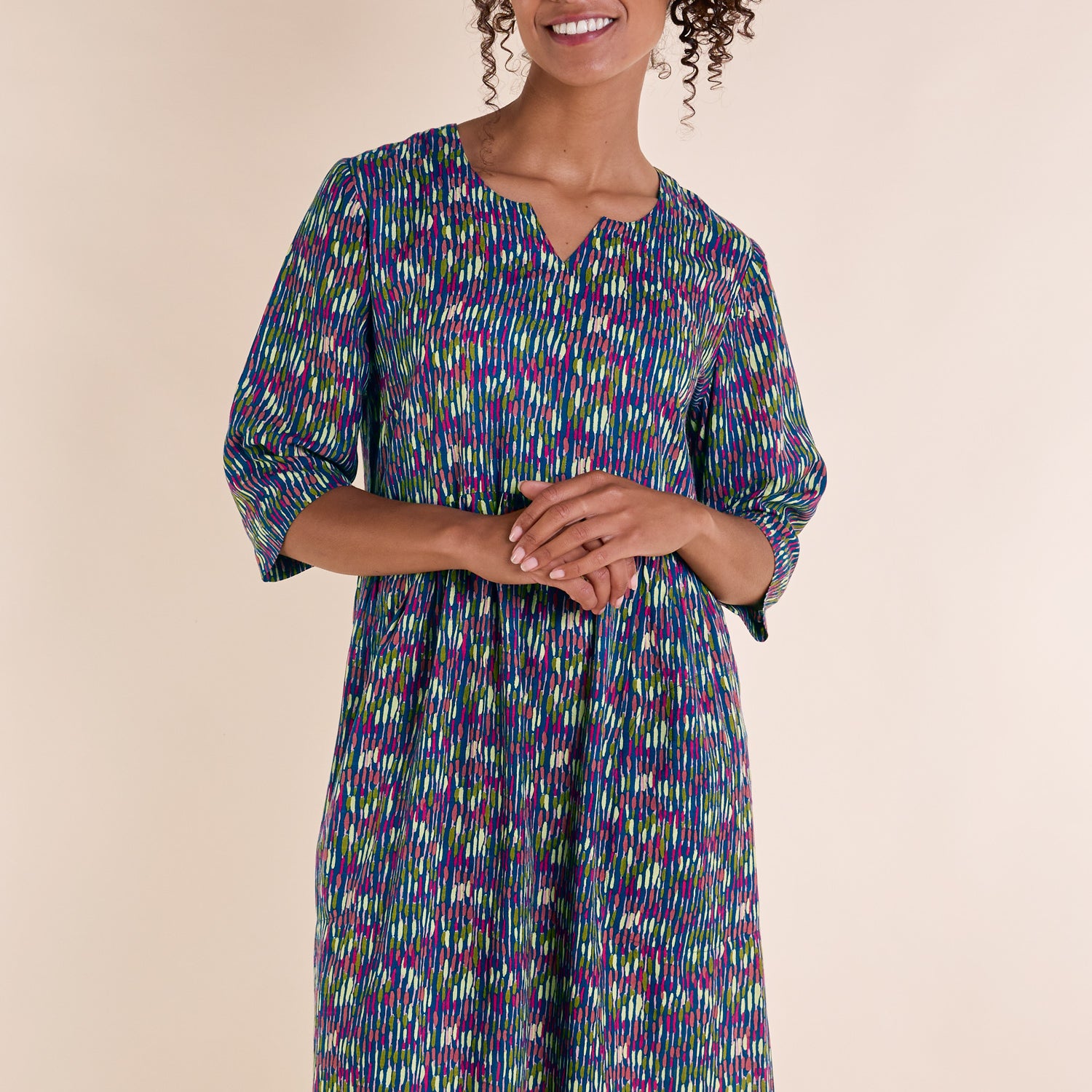 SS25 Viscose Liva Slub Dress - Jet