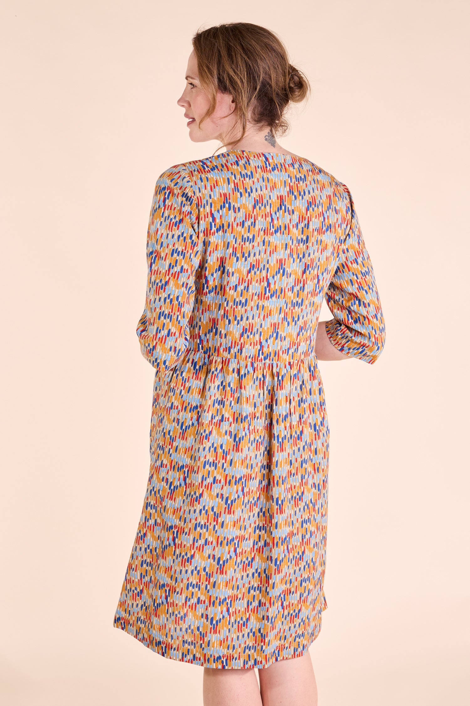 SS25 Viscose Liva Slub Dress - Stone