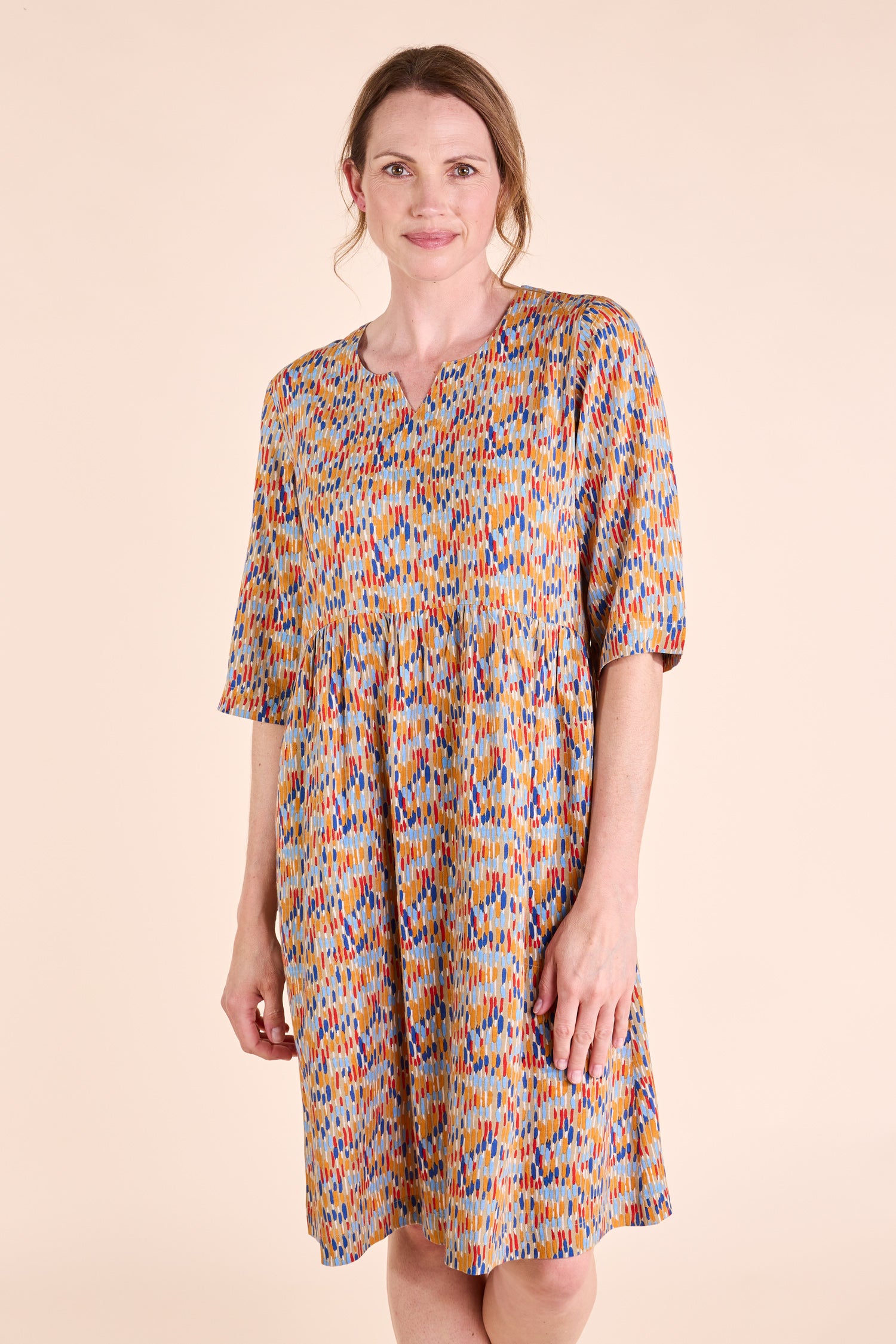 SS25 Viscose Liva Slub Dress - Stone SS25 Viscose Liva Slub Dress - Stone