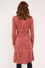 Cranberry Colour GOTS Organic Cotton Fit and Flare Dress - Back side