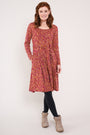 Cranberry Colour GOTS Organic Cotton Fit and Flare Dress
