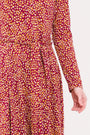 Cranberry Colour GOTS Organic Cotton Fit and Flare Dress - Short shown closeup
