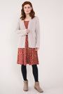 Cranberry Colour GOTS Organic Cotton Fit and Flare Dress - Front side