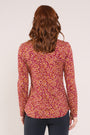 Cranberry colour GOTS Organic Cotton Nehru Collar Jersey Dress - Back side