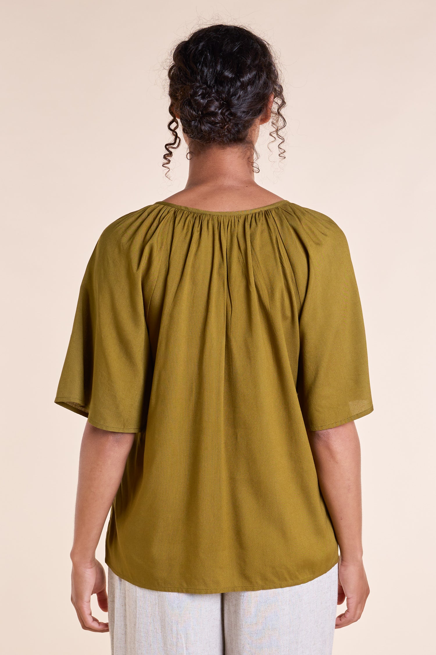 SS25 Embroidered Viscose Top - Ivy