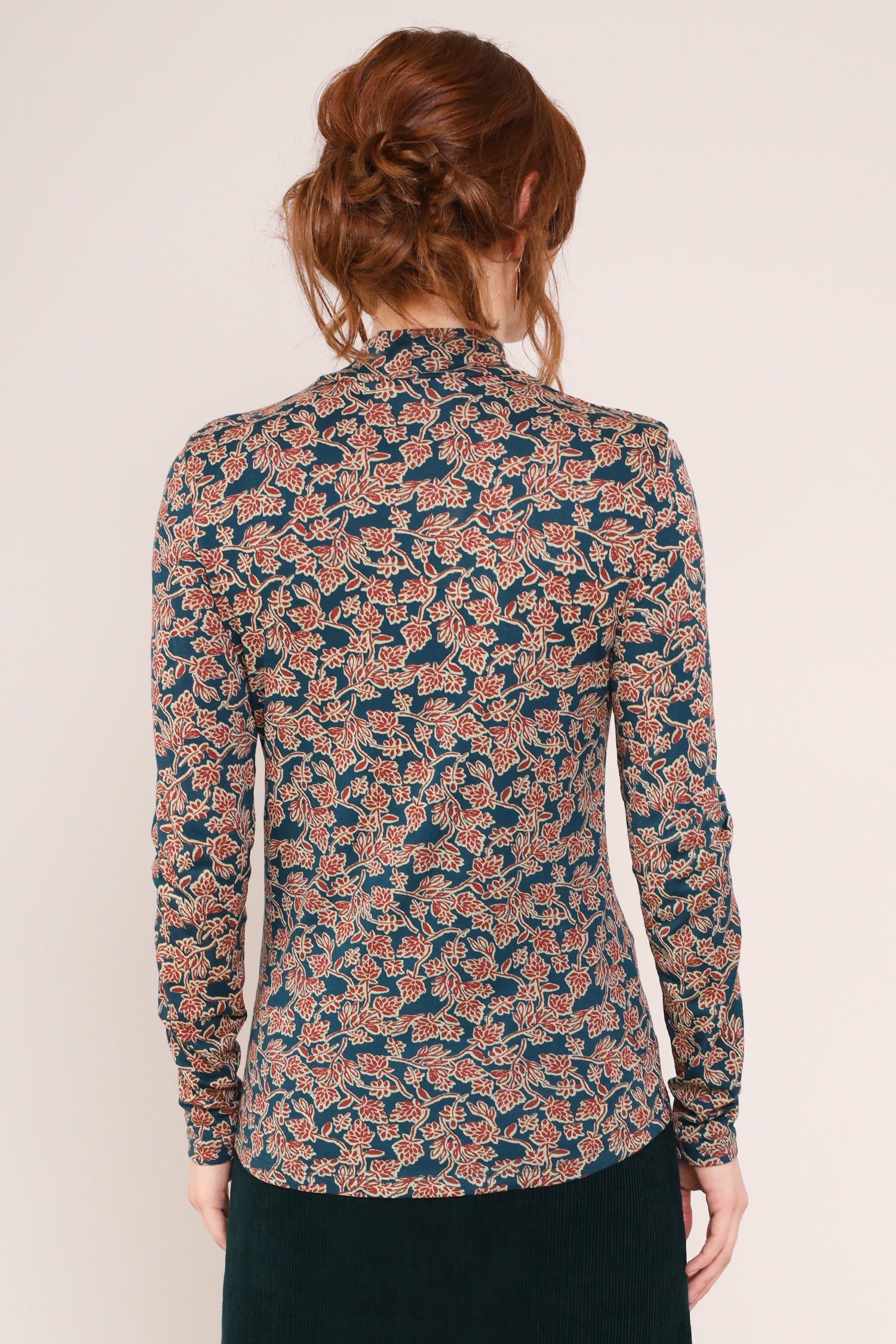 Ecovero Polo Neck Top - Back