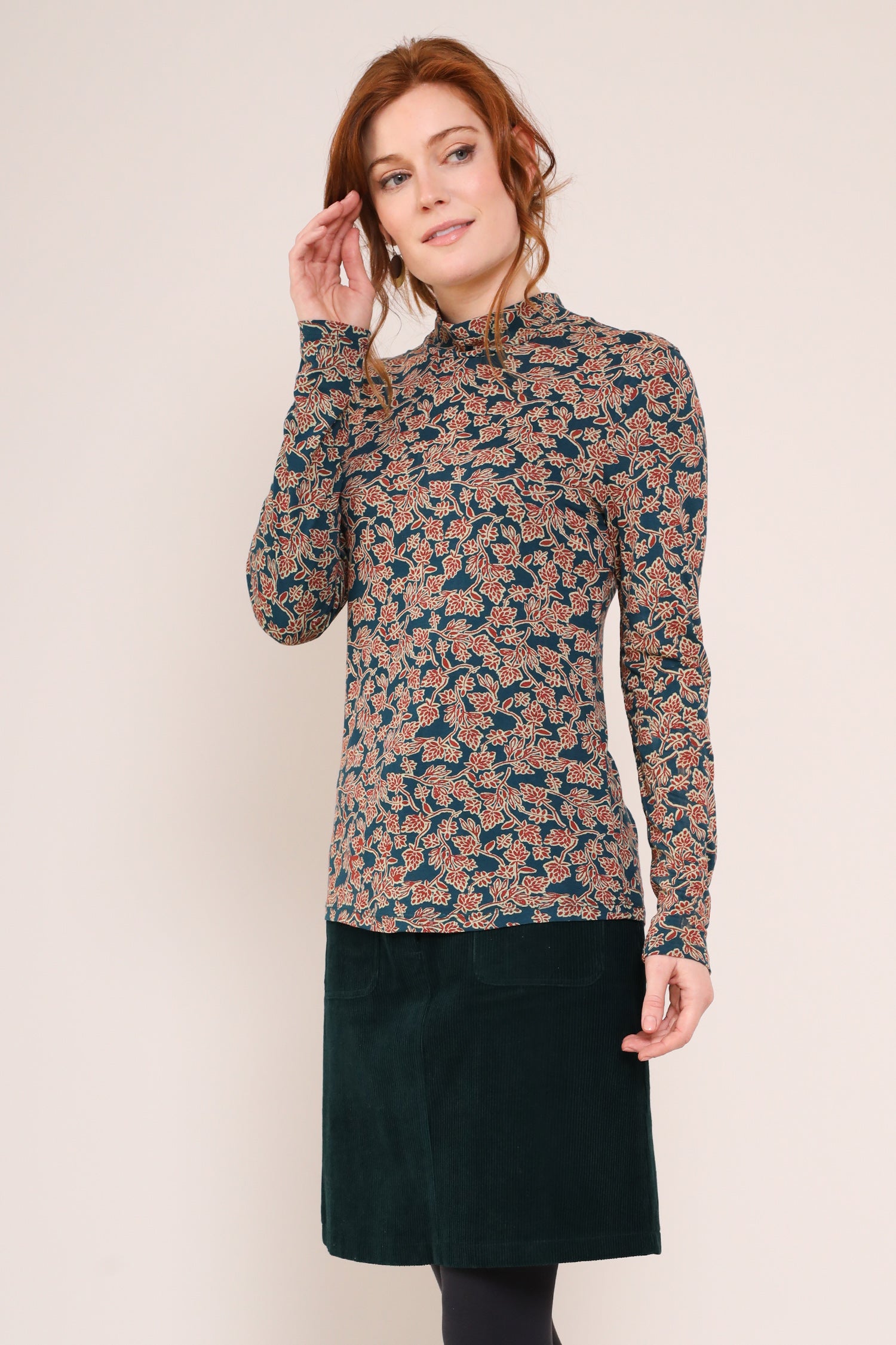Ecovero Polo Neck Top - Front