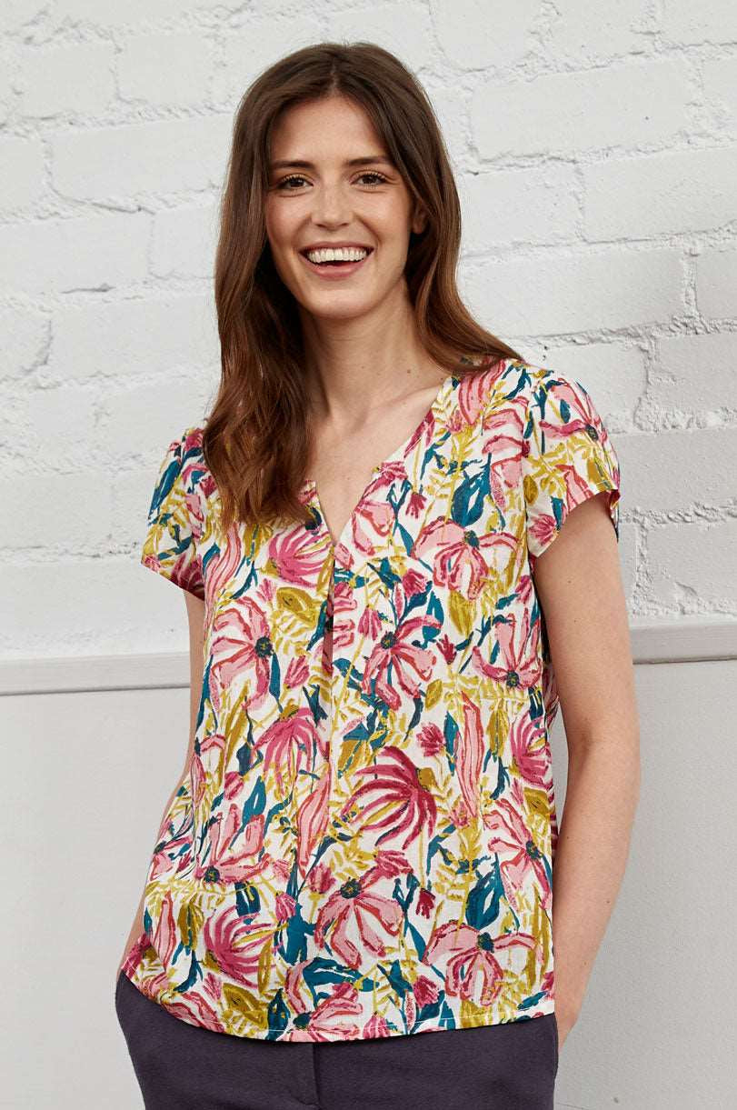 HG4136 Voile Cap Sleeve Top