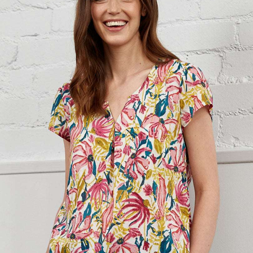 HG4136 Voile Cap Sleeve Top