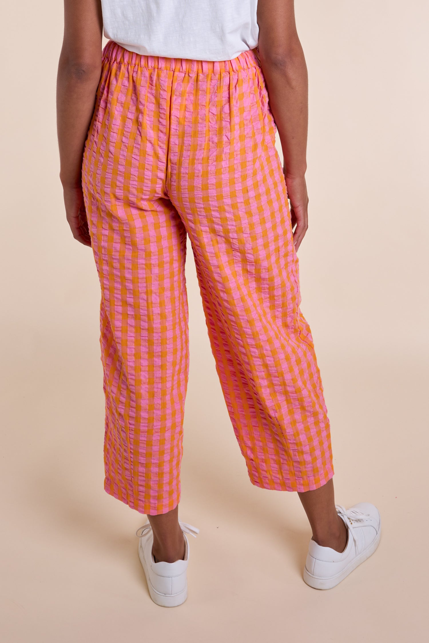 SS25 Check Bubble Trousers - Tangerine