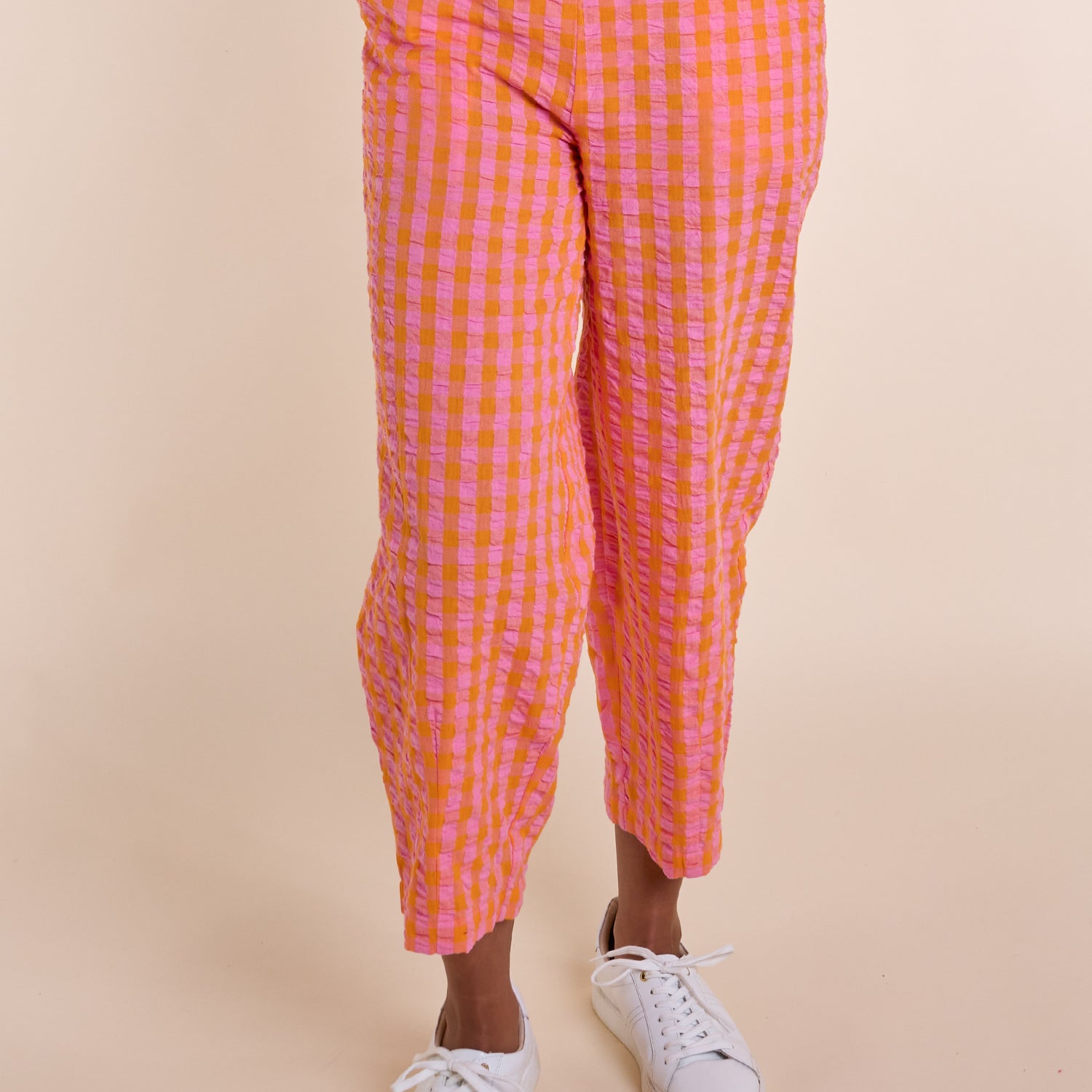 SS25 Check Bubble Trousers - Tangerine