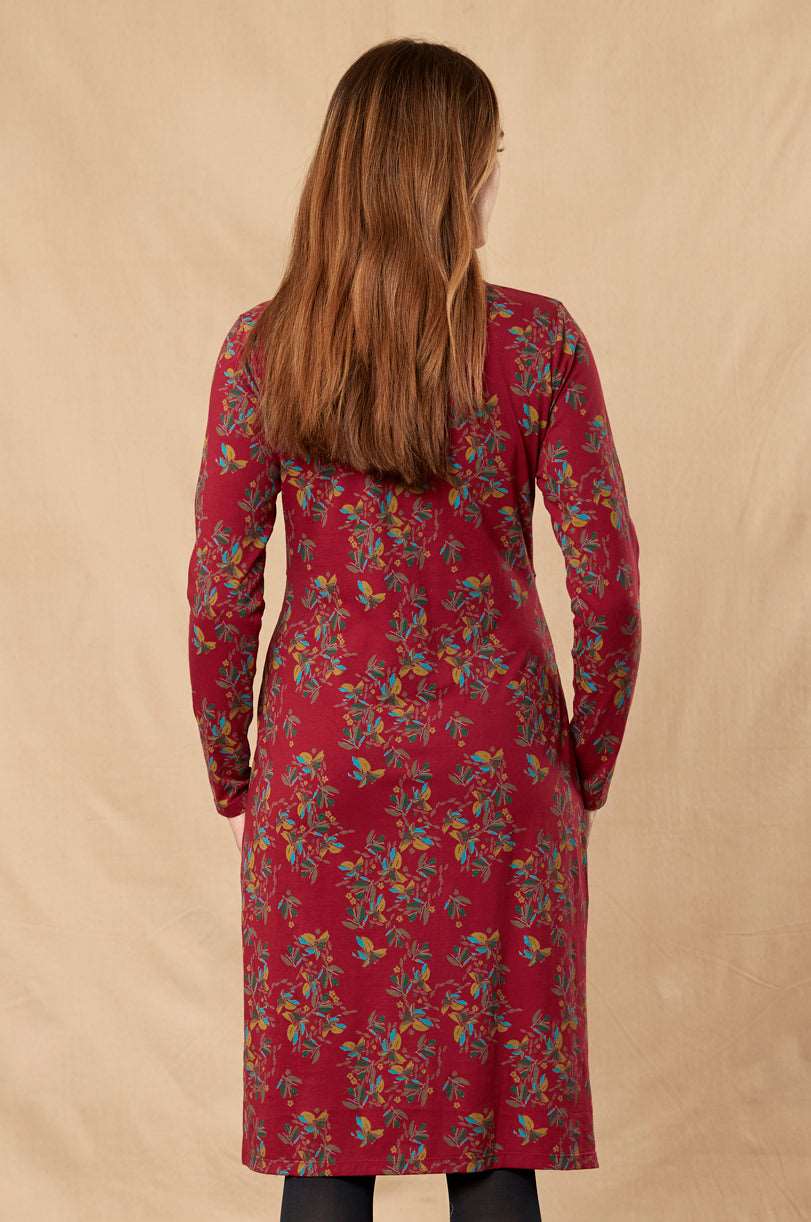 HR2109  Knot Front Dress #colour_berry