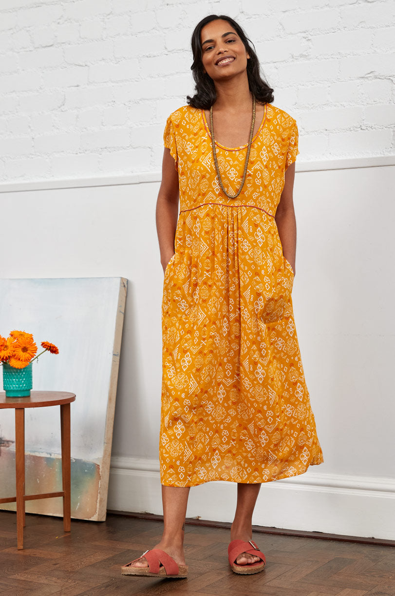 KA2113 Waist Seam Midi Dress