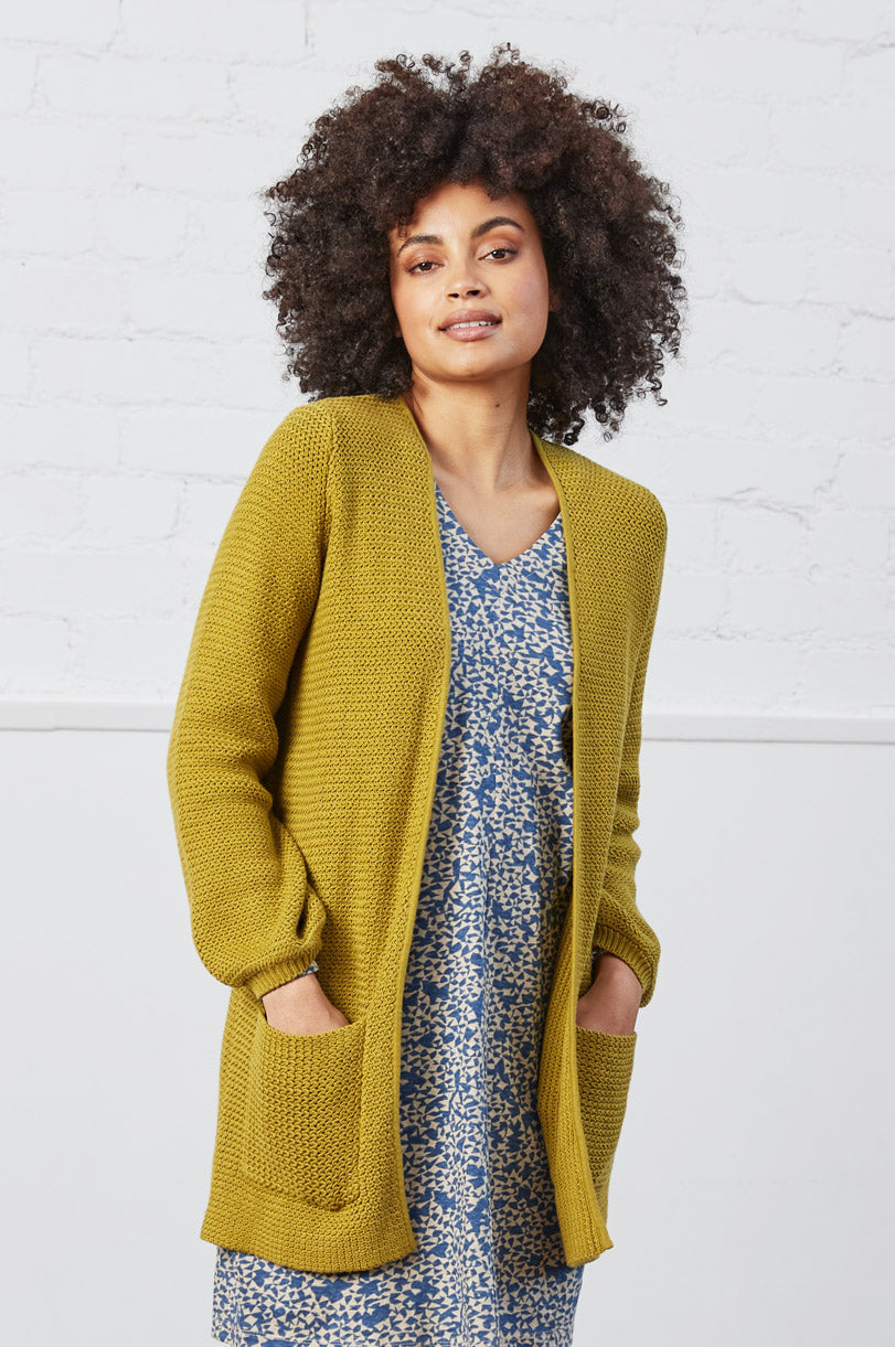KD7056 Organic Cotton Bubble Sleeve Cardi