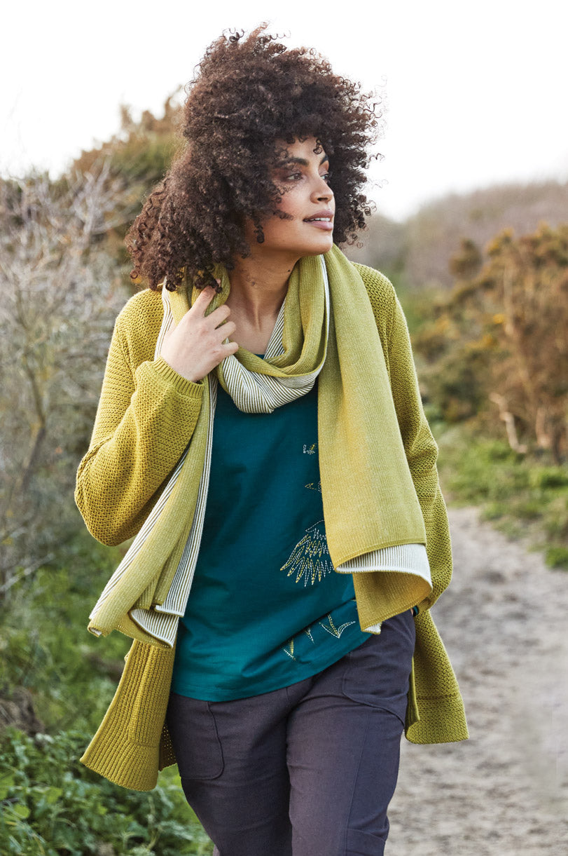 KD7056 Organic Cotton Bubble Sleeve Cardi