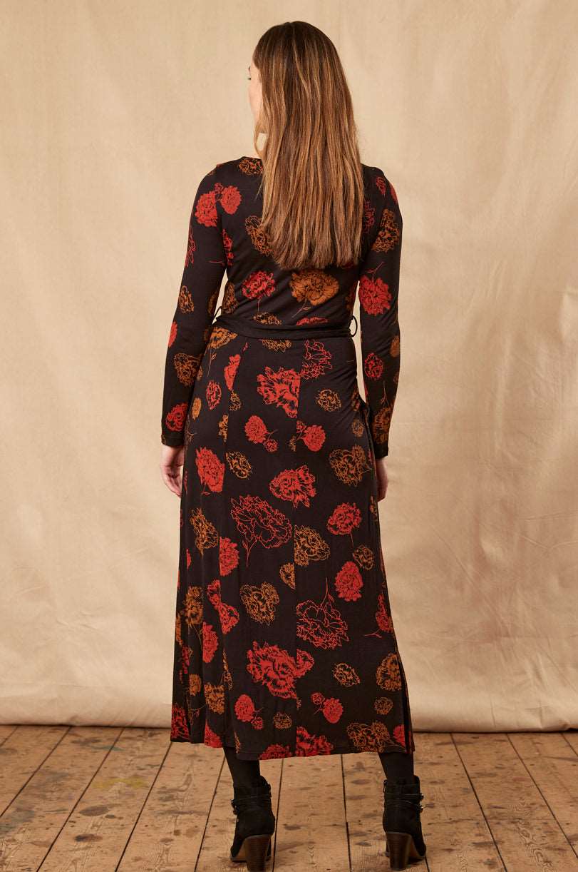 KN2107  Tie Belt Midi Dress