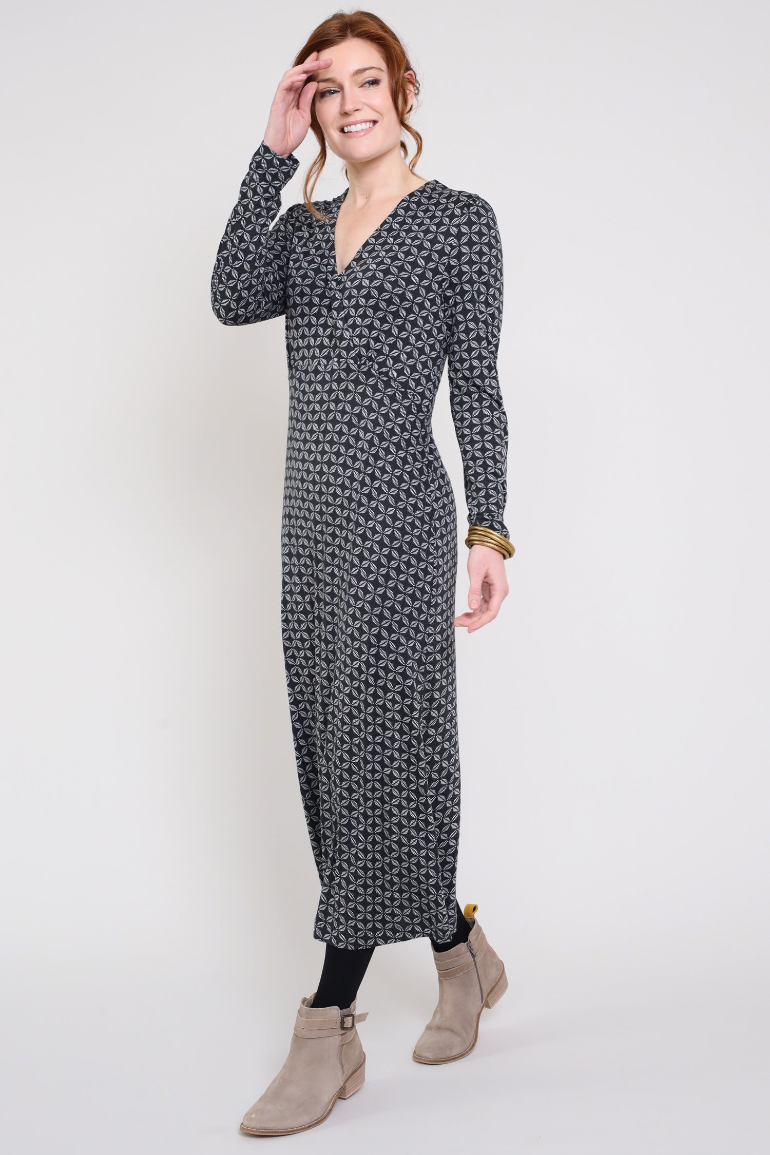 Ecovero Wrap Front Midi Dress - Left side shown