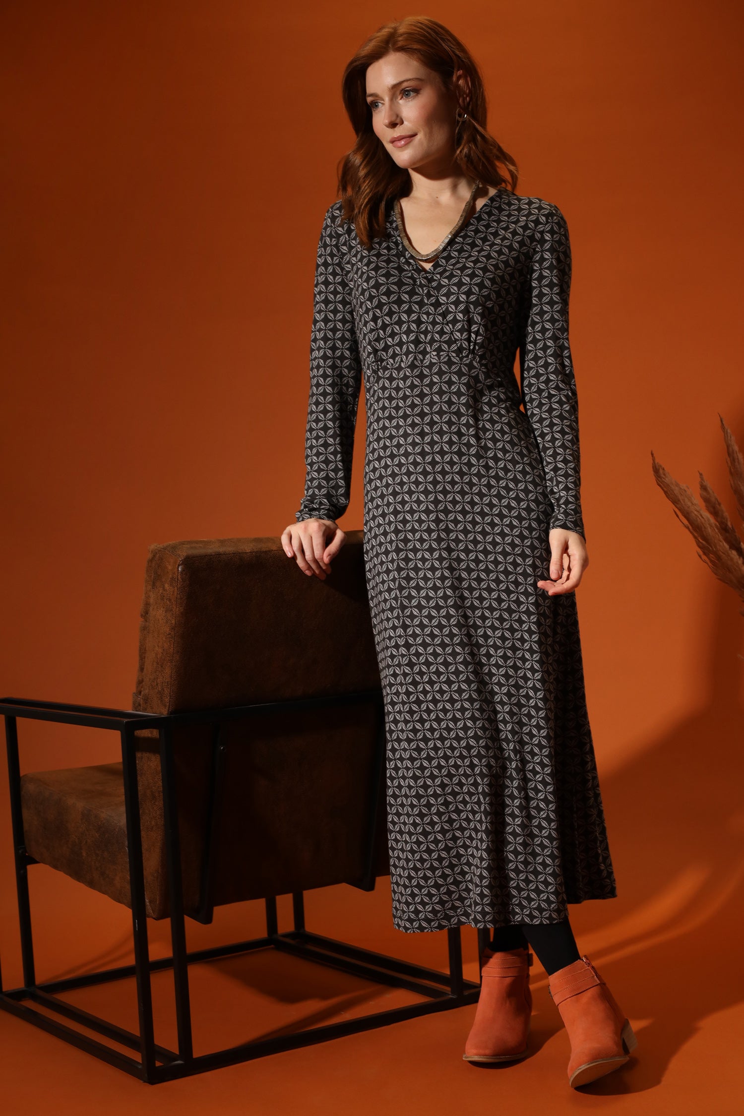 Ecovero Wrap Front Midi Dress