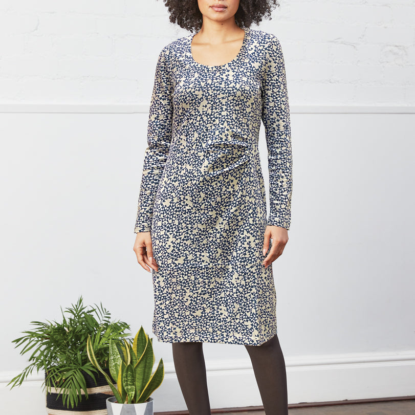Cotton Ruched Side Dress