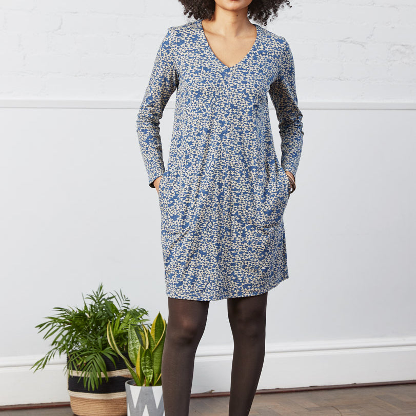 Cotton V-Neck Jersey Tunic Dress