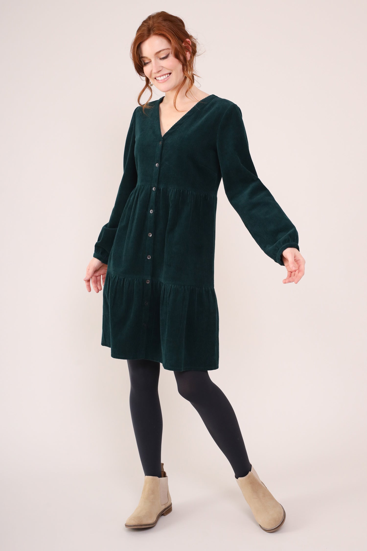 Cotton Chunky Cord Tiered Tunic Dress