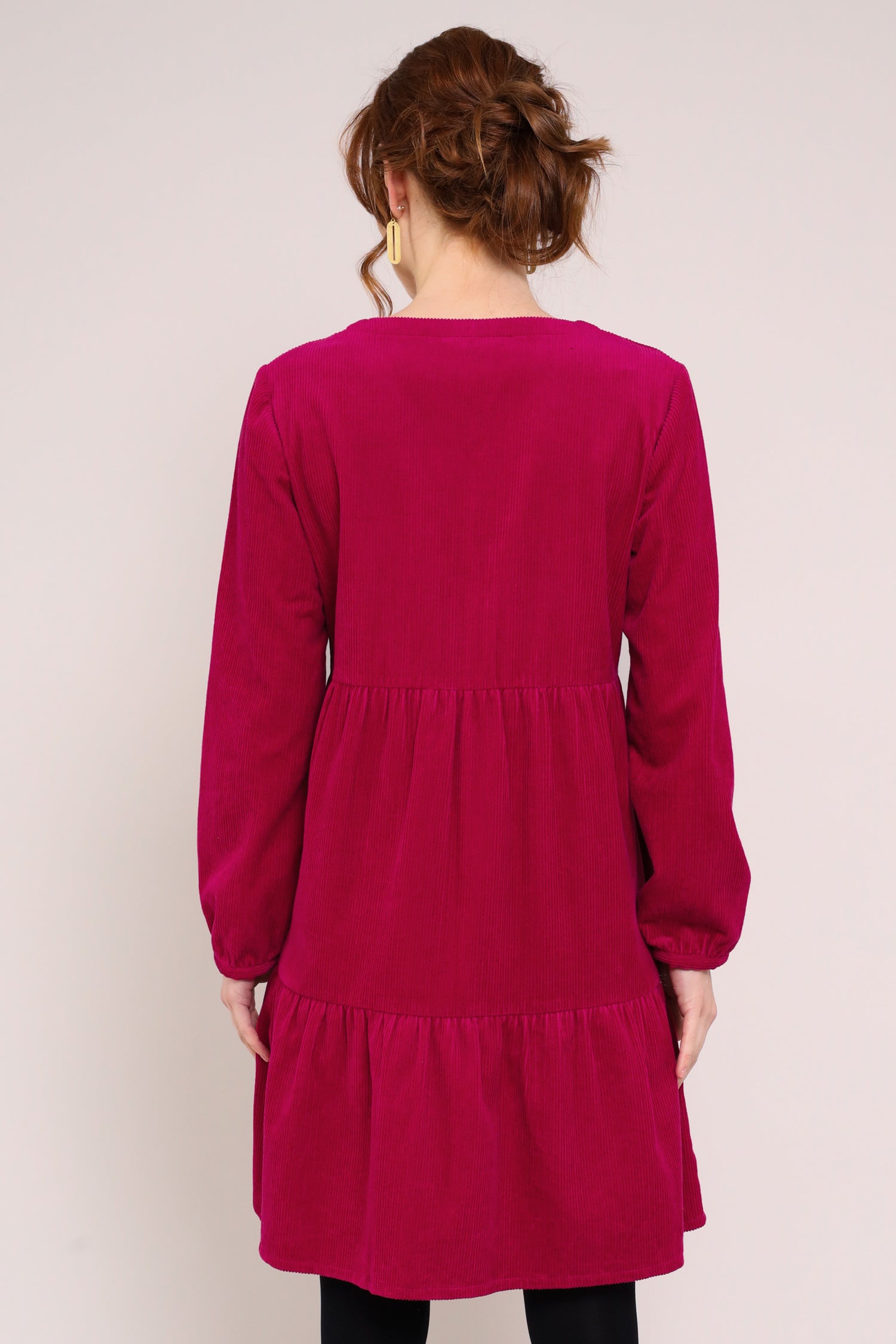 Cotton Chunky Cord Tiered Tunic Dress