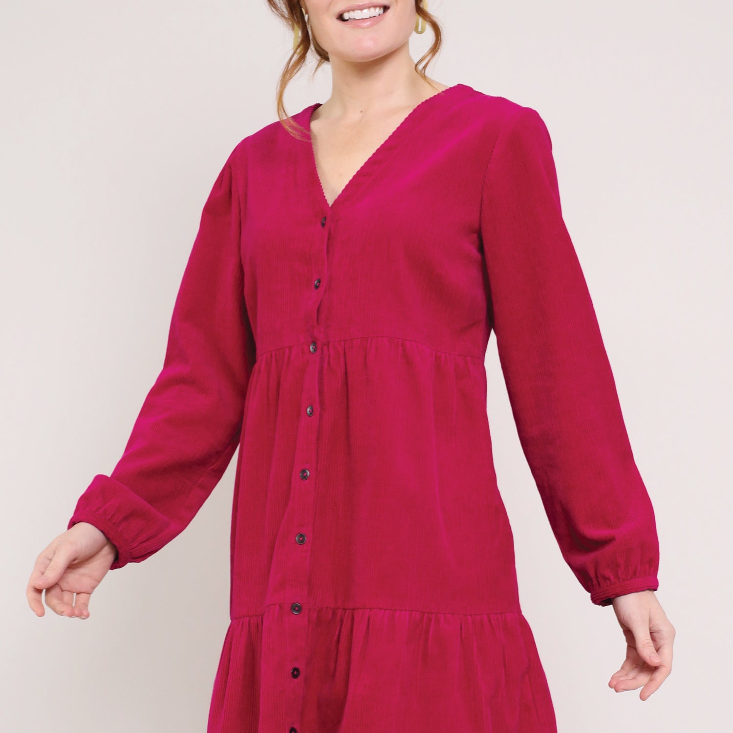 Cotton Chunky Cord Tiered Tunic Dress