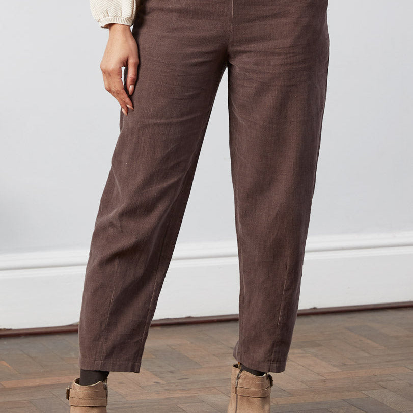 Cotton Curved-Leg Trousers