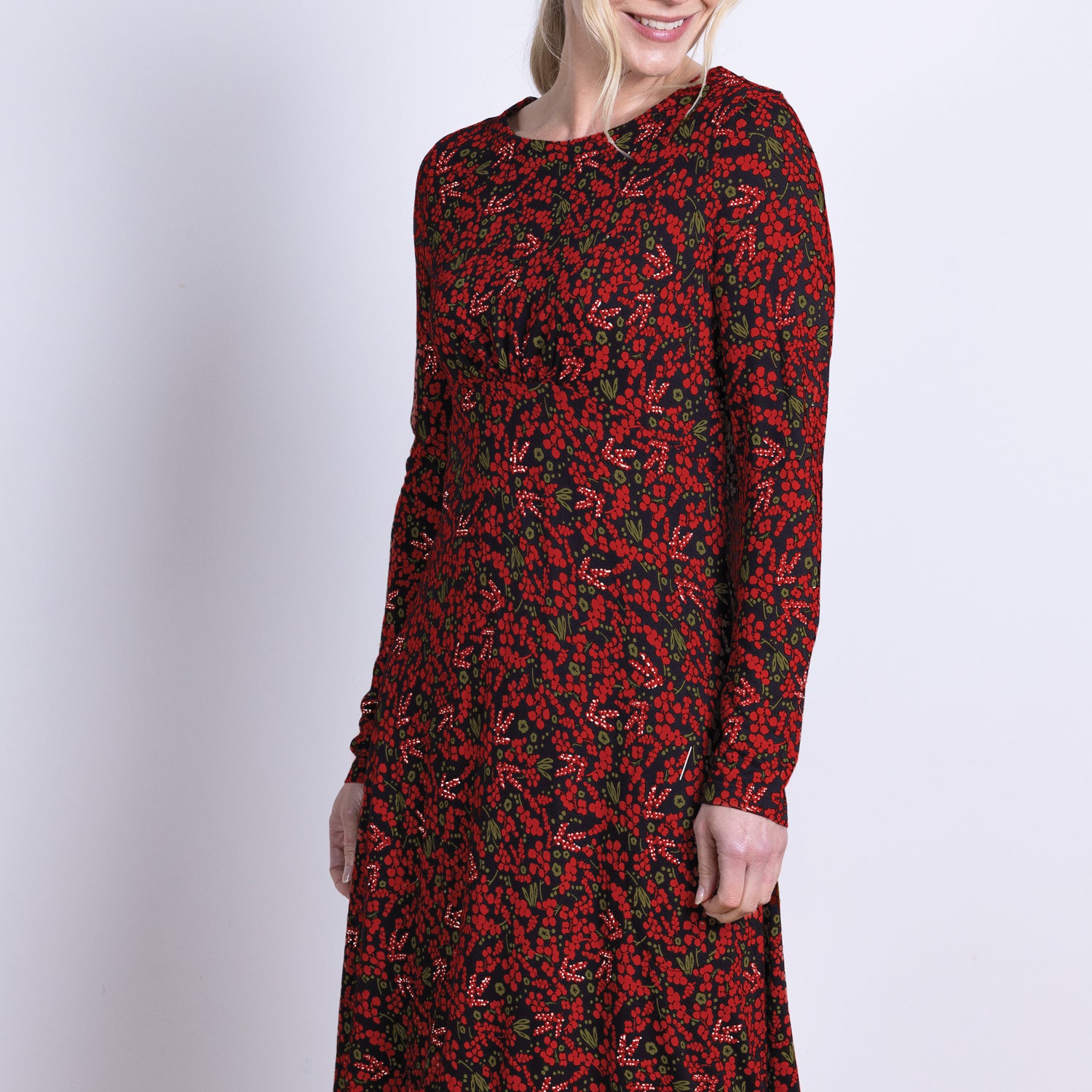 AW25 Gathered Front Tunic Dress - Jam