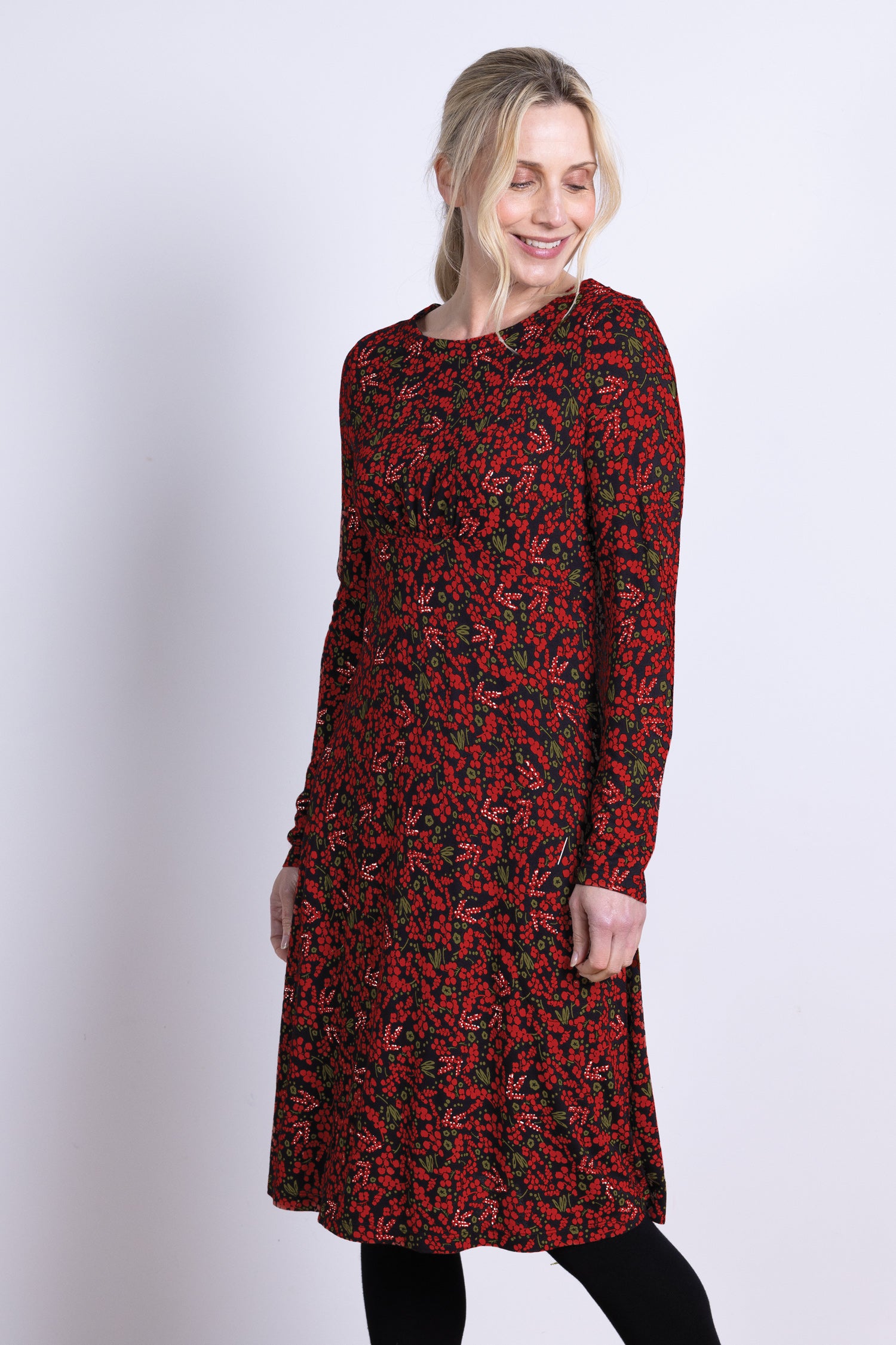 AW25 Gathered Front Tunic Dress - Jam