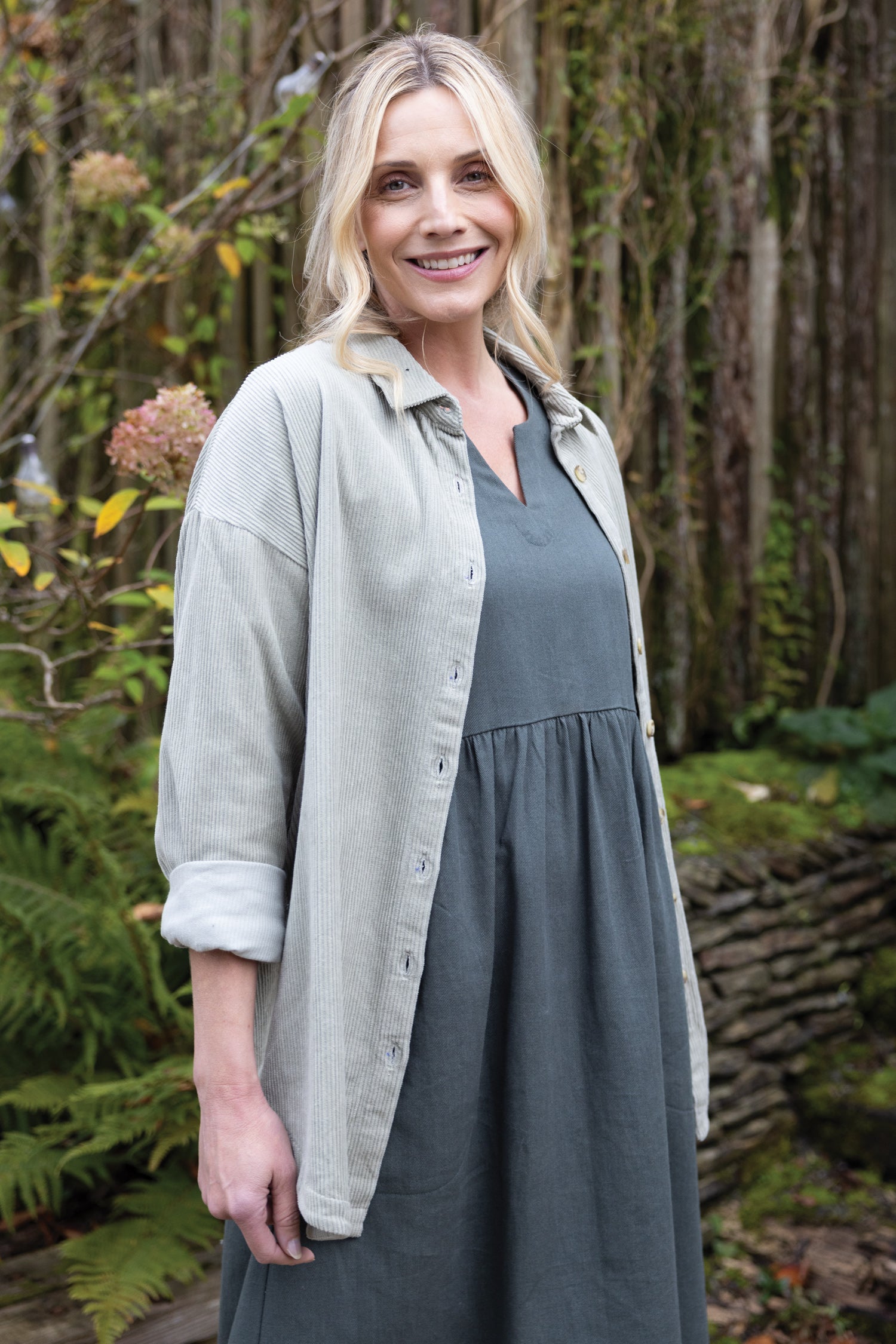 AW25 V Neck Midi Dress - Buff