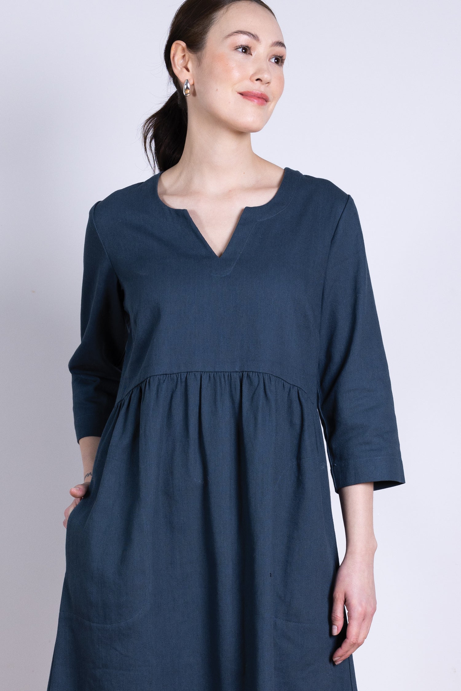 AW25 V Neck Midi Dress - Space