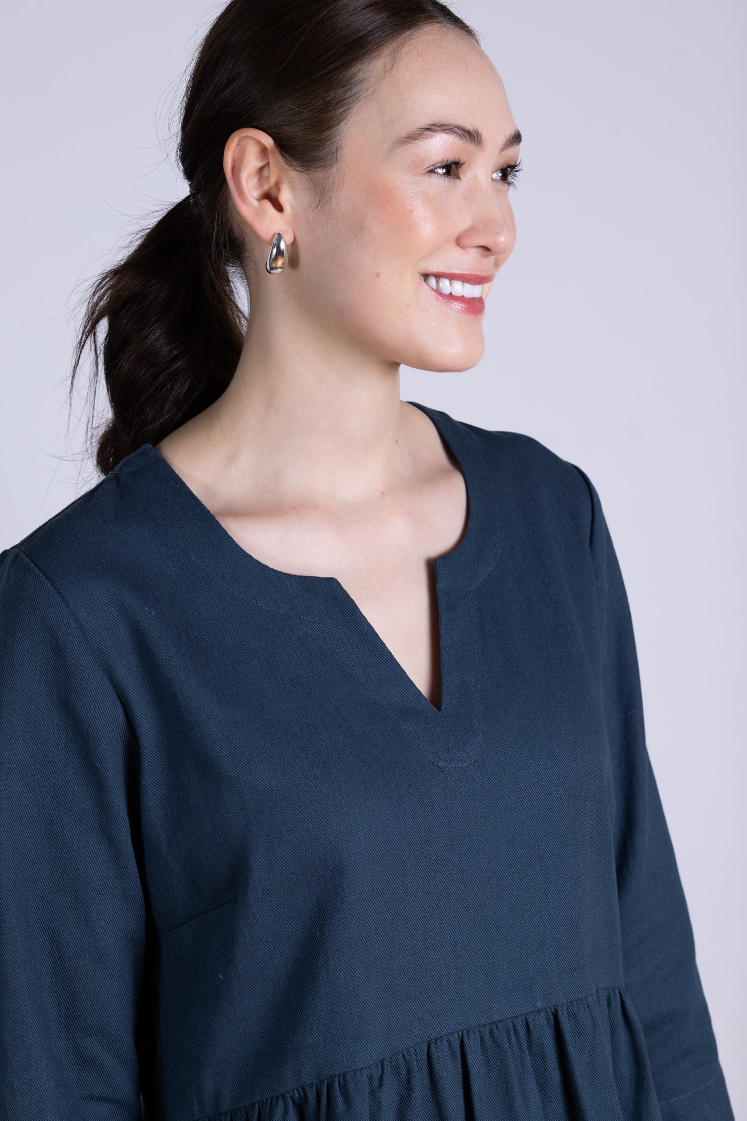 AW25 V Neck Midi Dress - Space