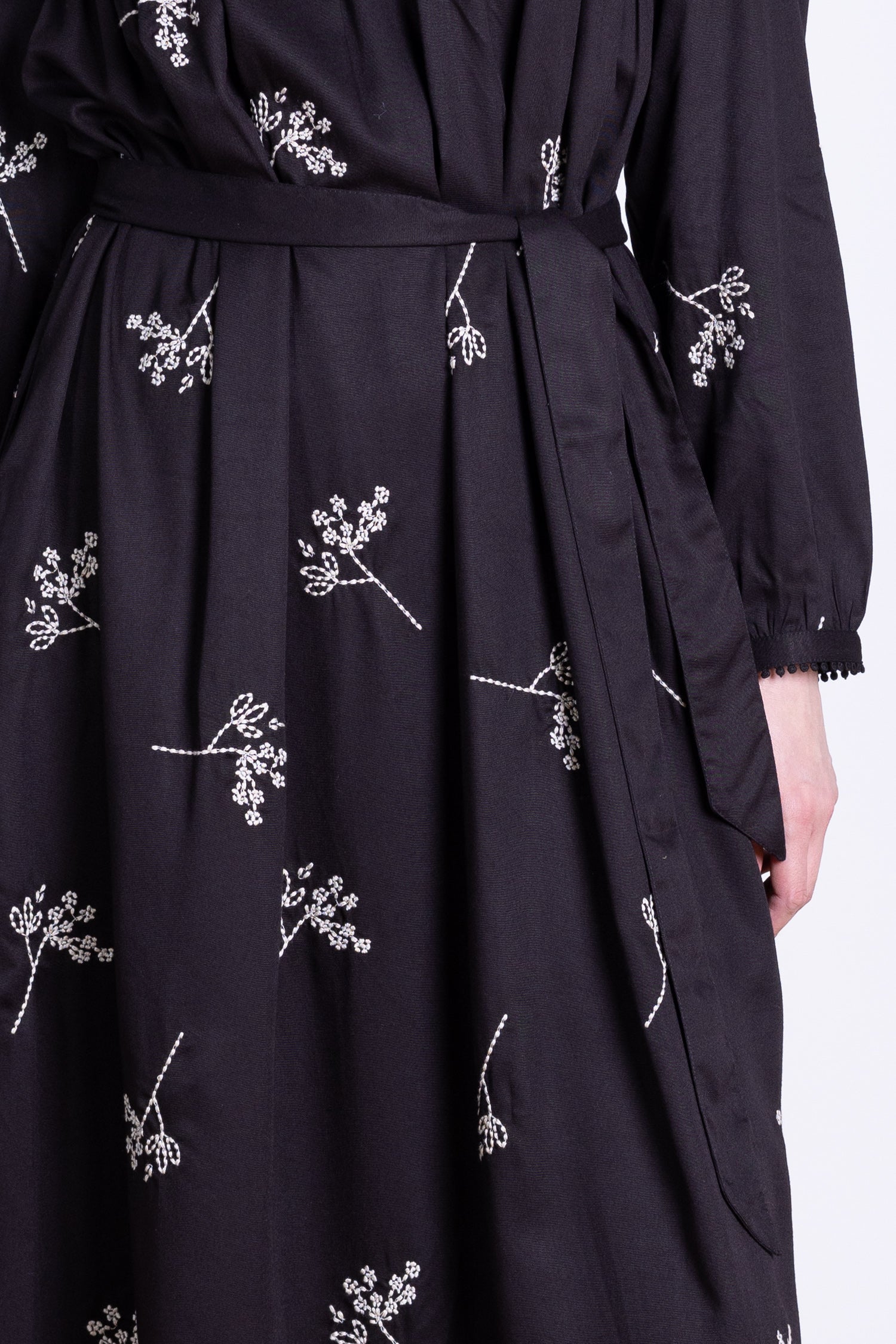 AW25 Embroidered Midi Dress - Black