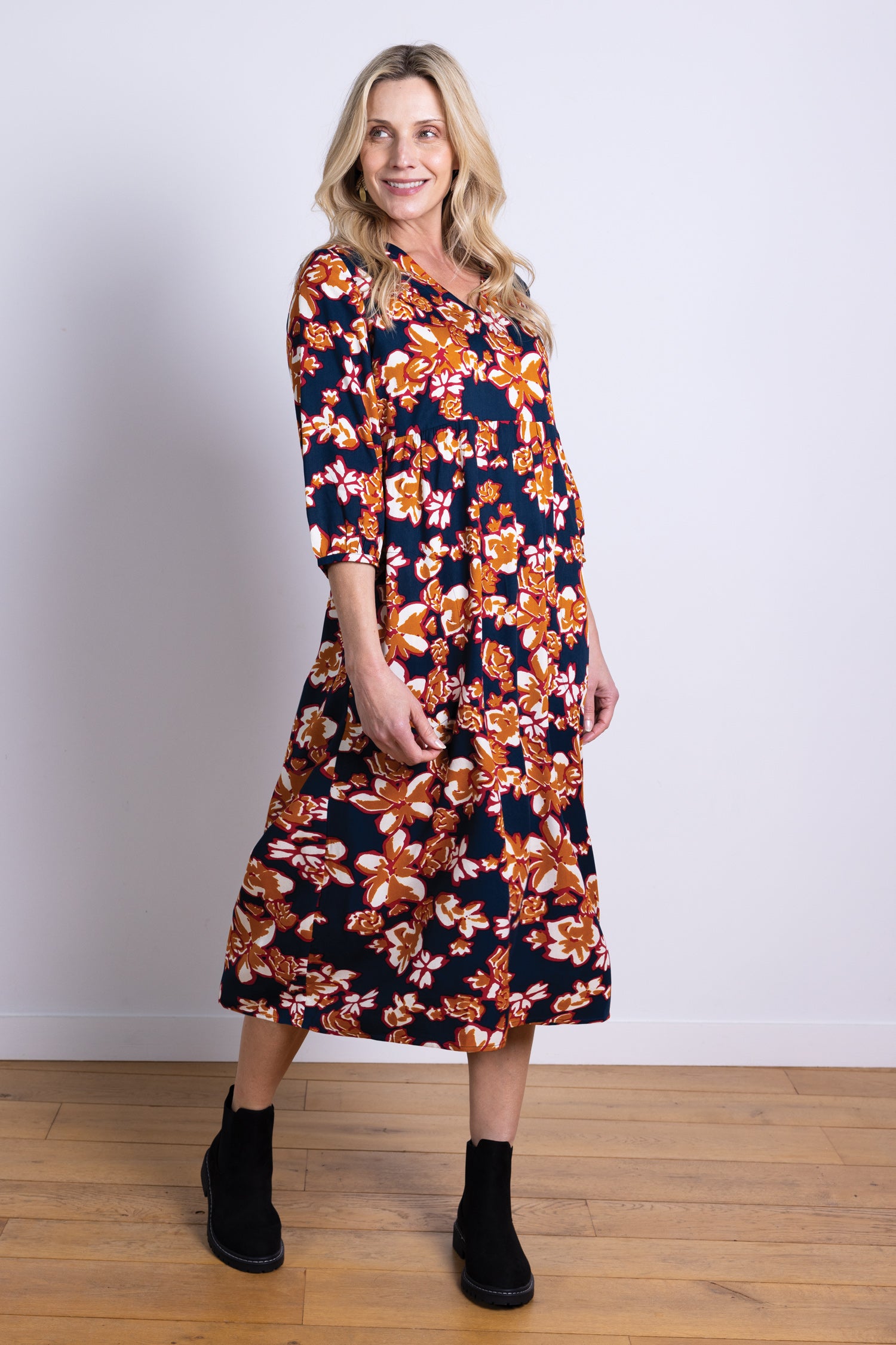 AW25 Puff Sleeve Midi Dress - Oxford