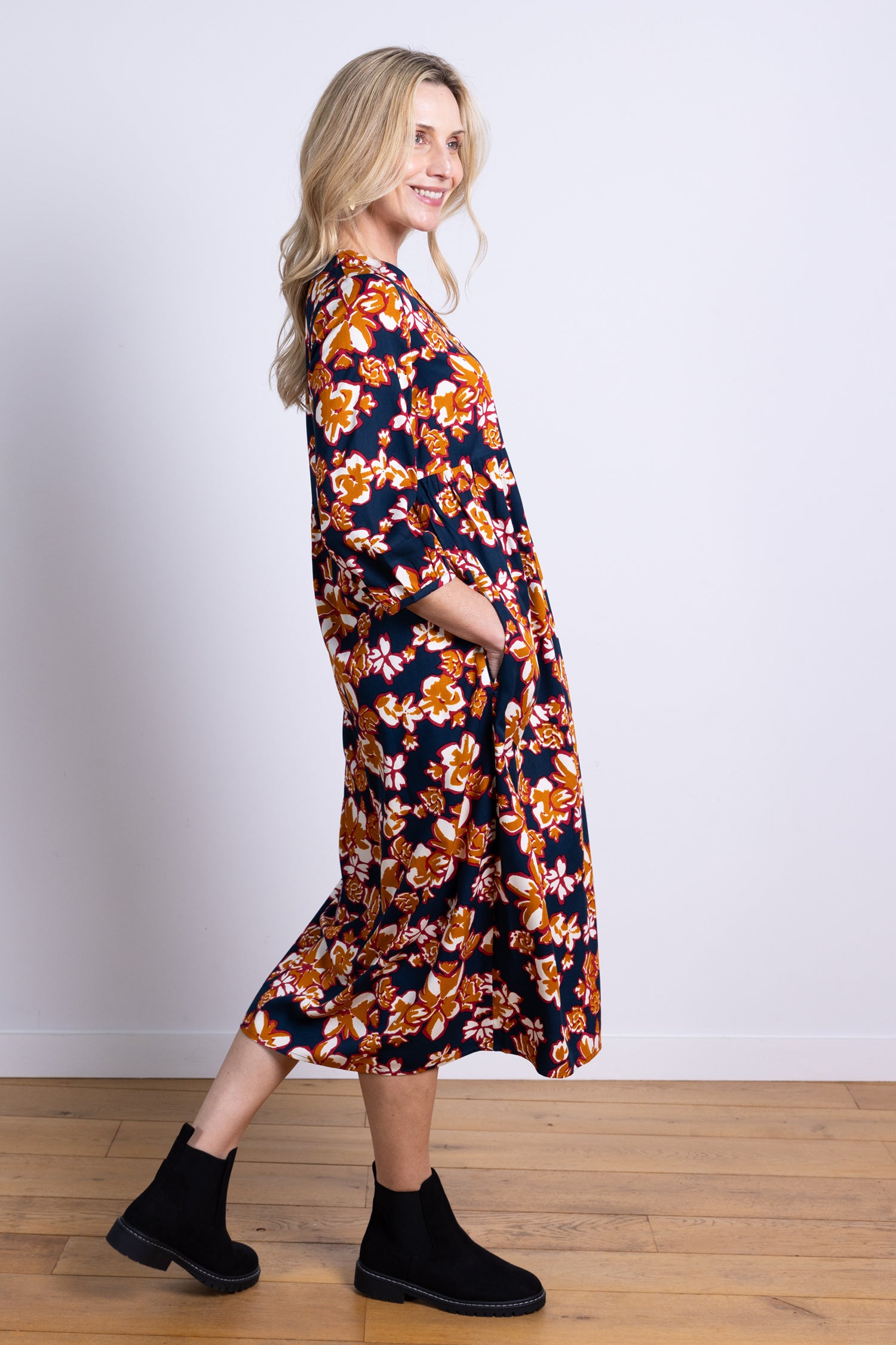 AW25 Puff Sleeve Midi Dress - Oxford