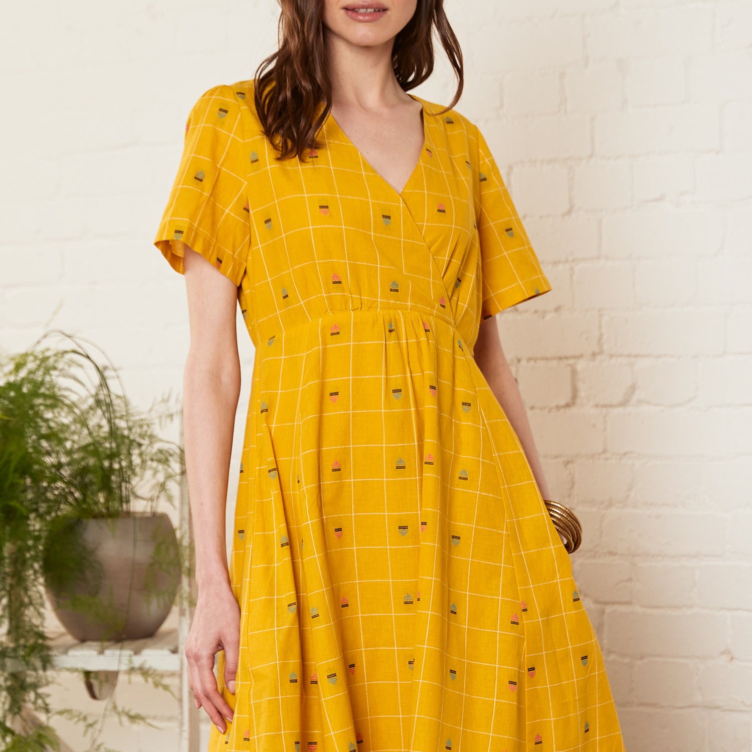 Beach Hut Cotton Kimon Sleeve Dress