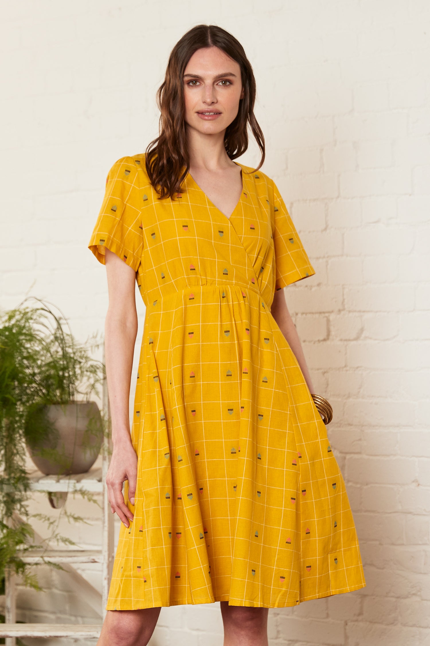 Beach Hut Cotton Kimon Sleeve Dress