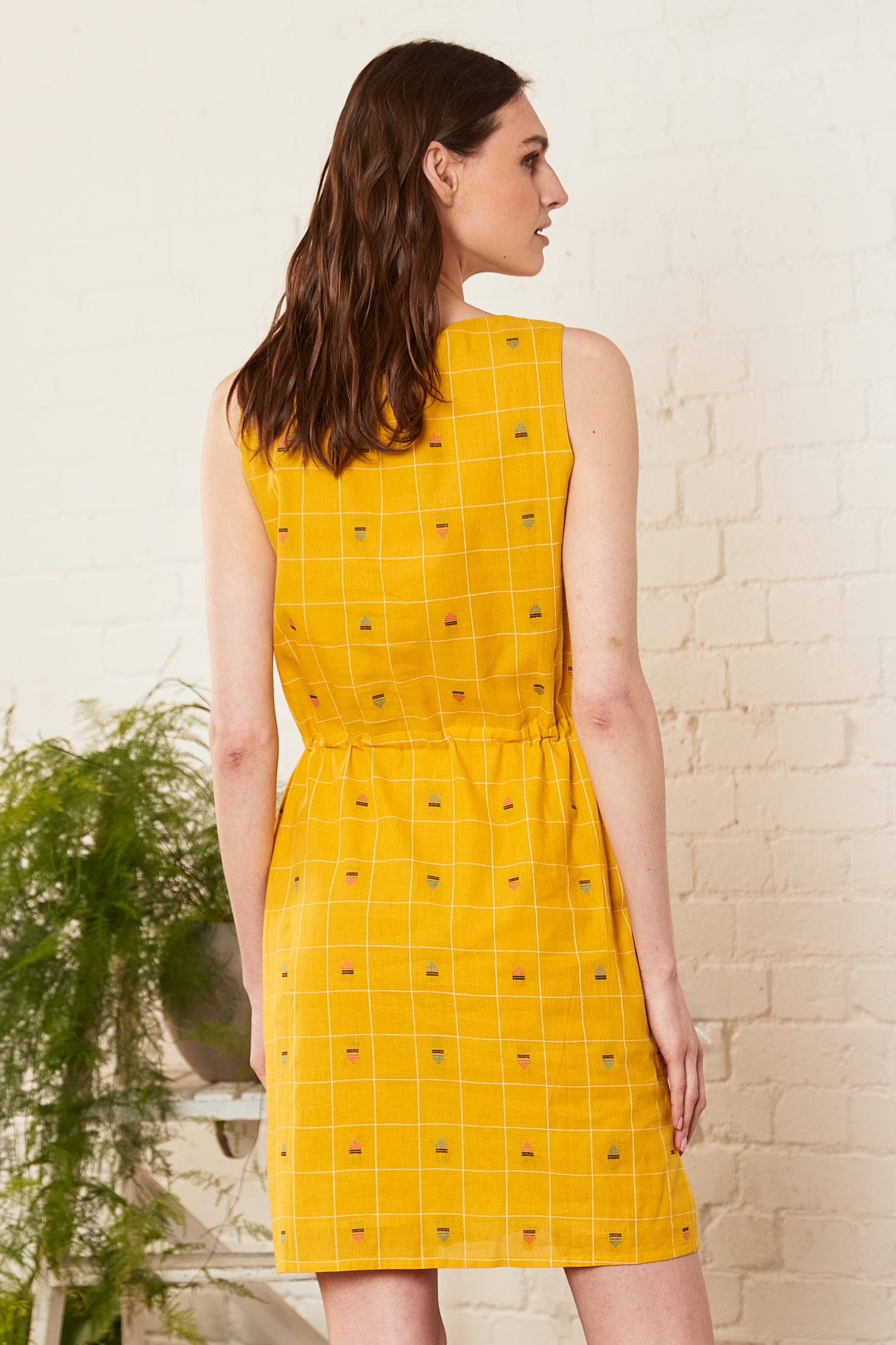 Beach Hut Cotton Drawstring Tunic Dress