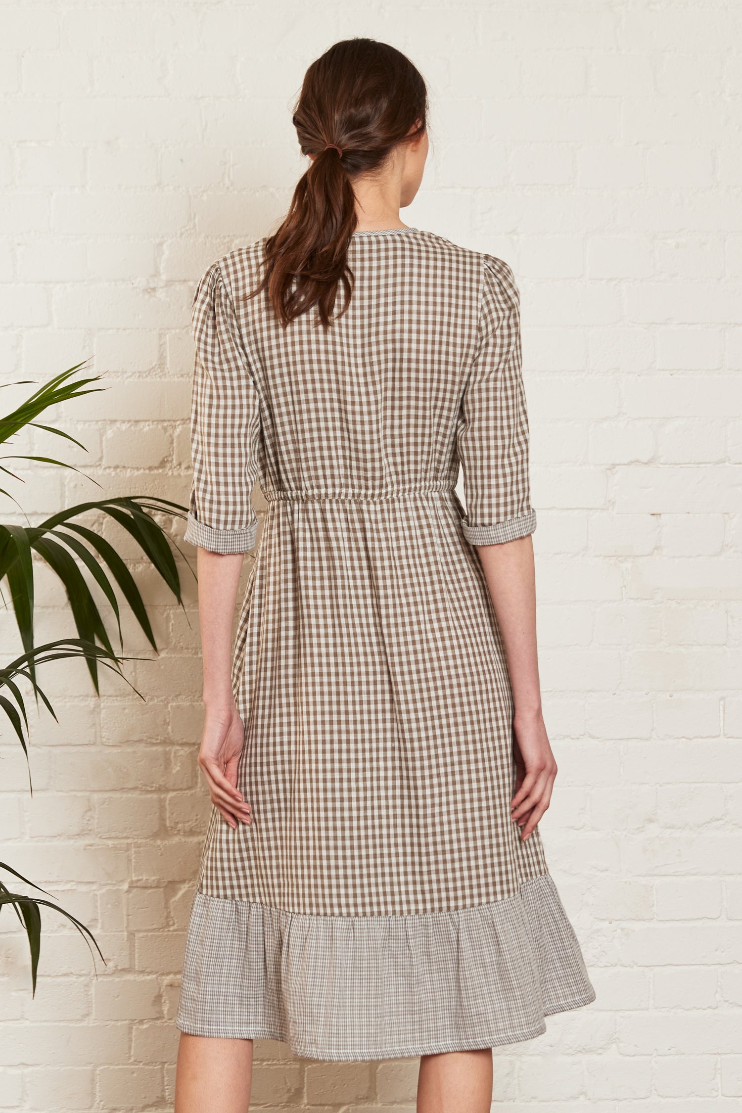 Check Double Cotton Dress