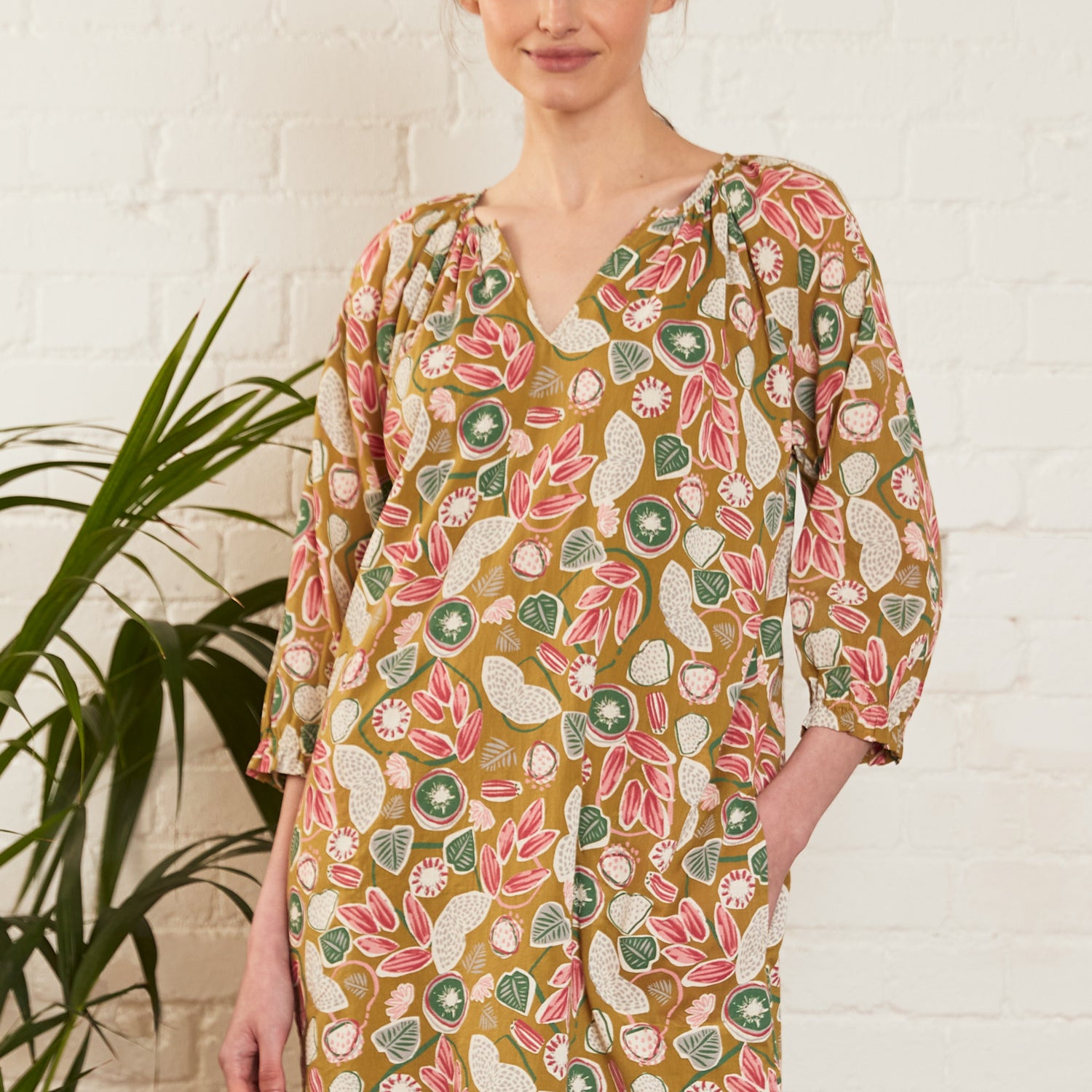 GOTS Organic Cotton Frill Cuff Tunic Dress