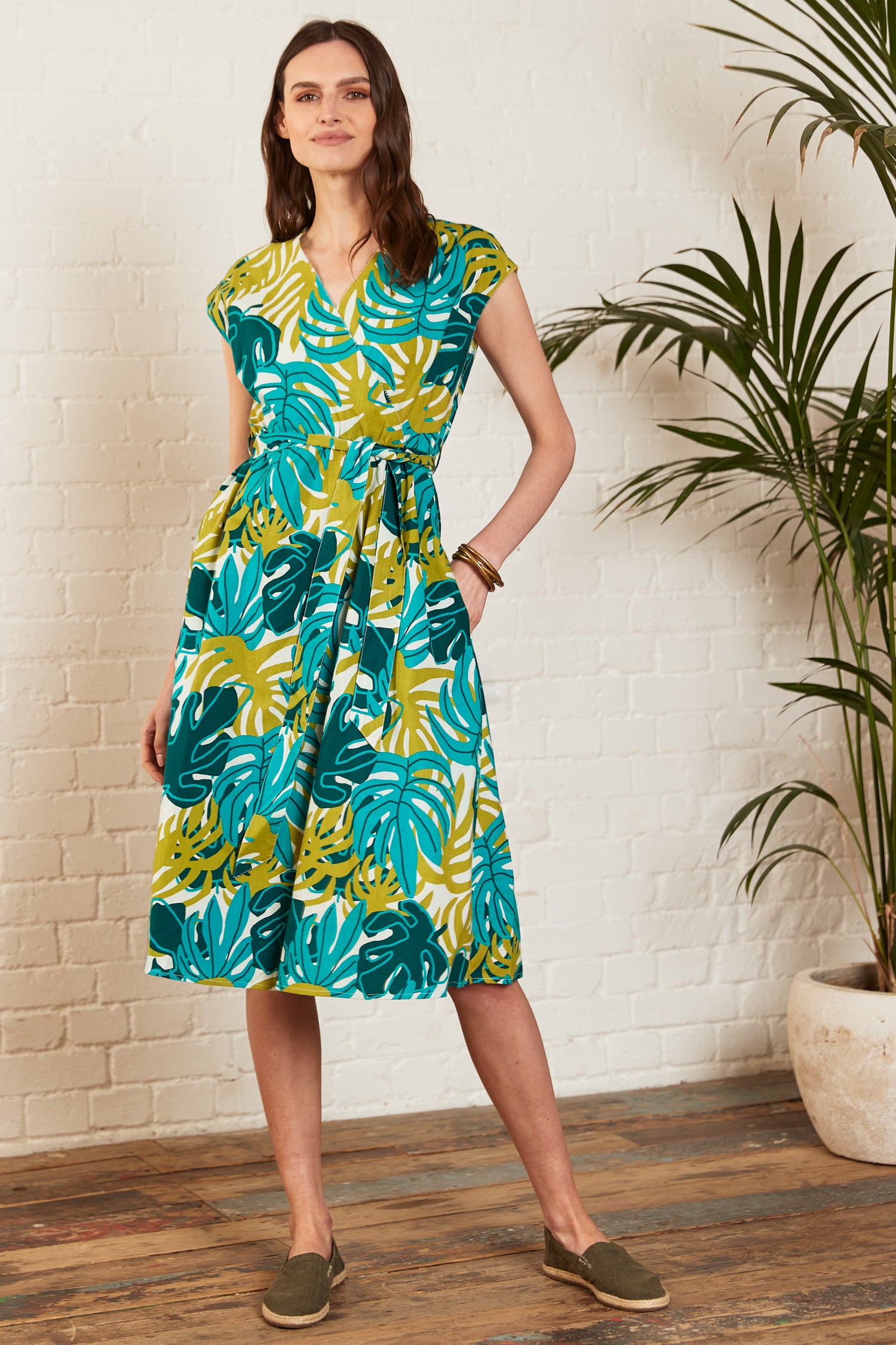 Jungle Cotton Poplin Dress